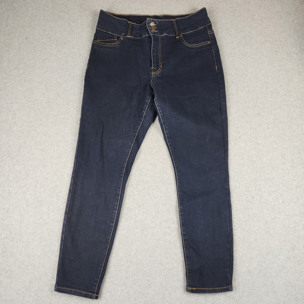 Faith Jeans Womens 14 Dark Rinse Wash High Rise Skinny Stretch Denim Jeans 31x27